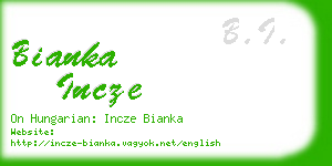 bianka incze business card